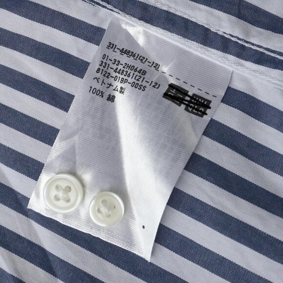 Blue and White Vertical Striped Long Sleeve Shirt - Picture 3 of 4